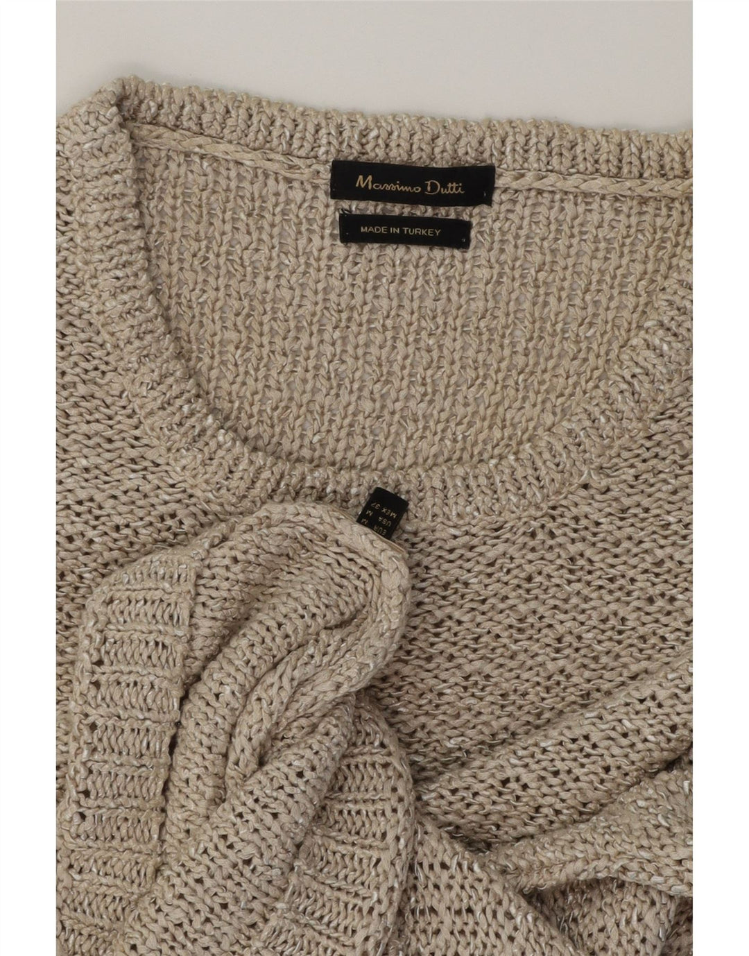 MASSIMO DUTTI Womens Oversized Boat Neck Jumper Sweater UK 14 Medium Grey Vintage Massimo Dutti and Second-Hand Massimo Dutti from Messina Hembry 