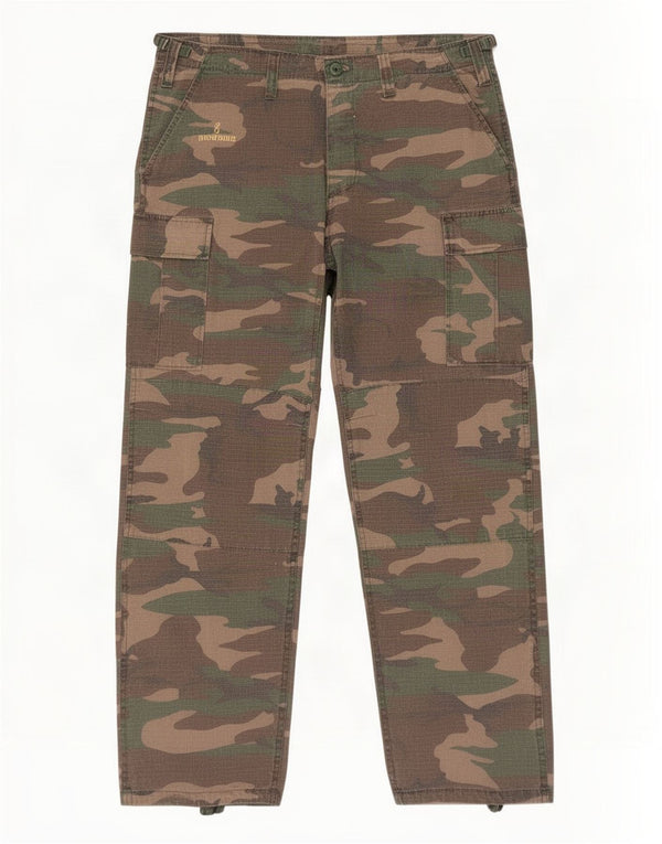Pantaloni cargo obișnuiți pentru bărbați vintage, mari W38 L32 maro, bumbac camuflaj