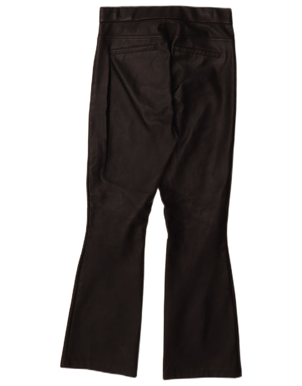 Pantaloni din piele artificială evazată pentru femei Zara Mici L26 L28 Negri