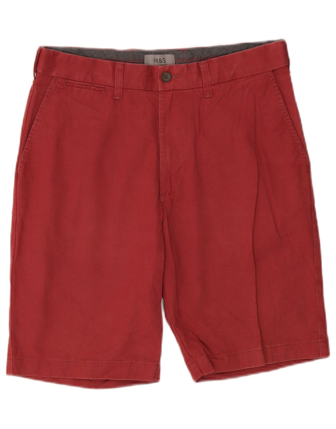 Pantaloni scurți chino pentru bărbați Marks & Spencer W30, bumbac mediu burgundy