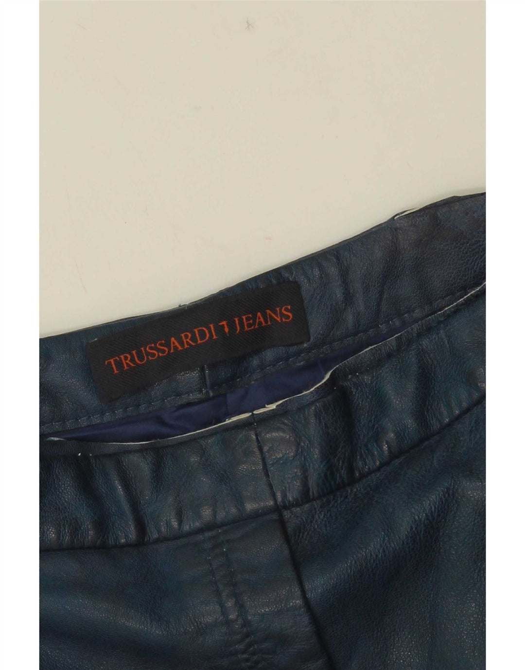 Pantaloni scurți din piele Trussardi W30 Medium Bleumarin