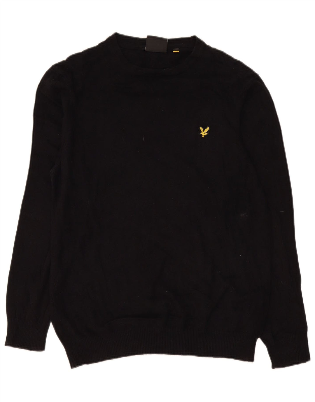 Pulover Lyle & Scott pentru bărbați, cu gât crew, bumbac mediu negru