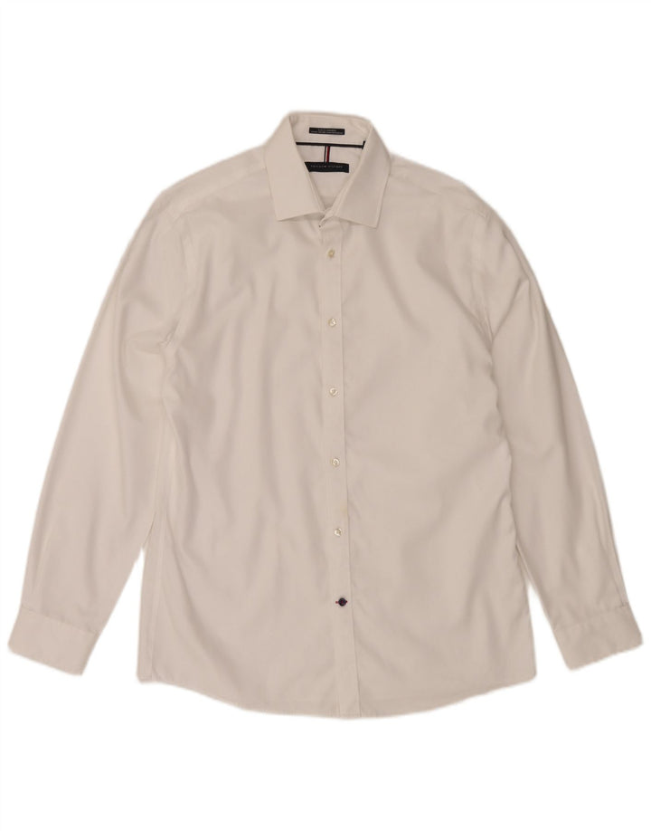 Cămașă pentru bărbați Tommy Hilfiger Slim Fit Mărimea 15 1/2 Bumbac alb mediu
