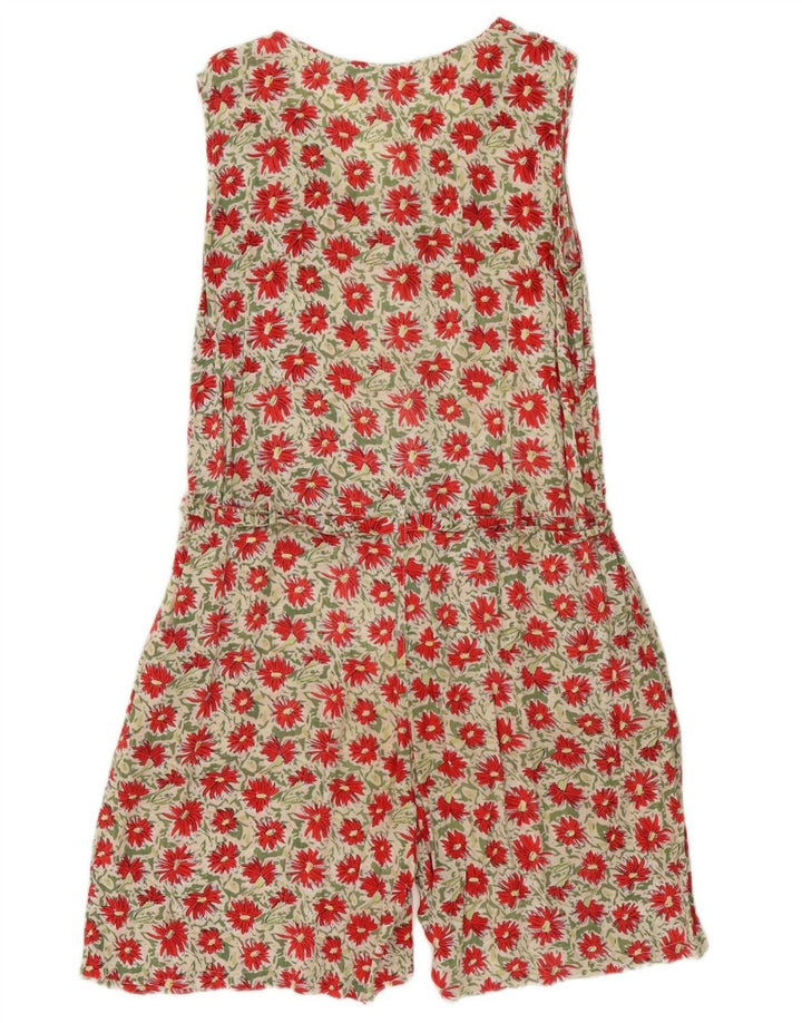 VINTAGE Womens Sleeveless Playsuit UK 10 Small  Multicoloured Floral