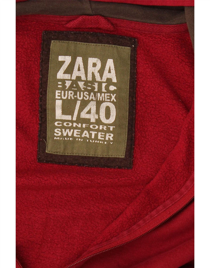 Pulover Zara pentru bărbați, cu fermoar, roșu
