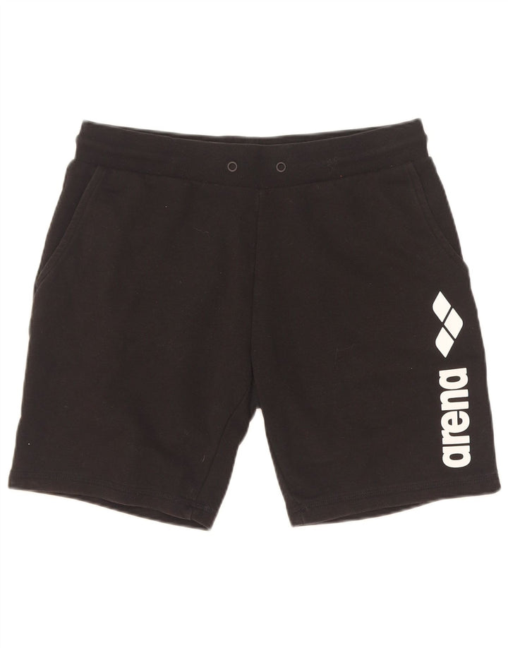 Pantaloni scurți sport cu grafic pentru femei Arena, bumbac negru mic