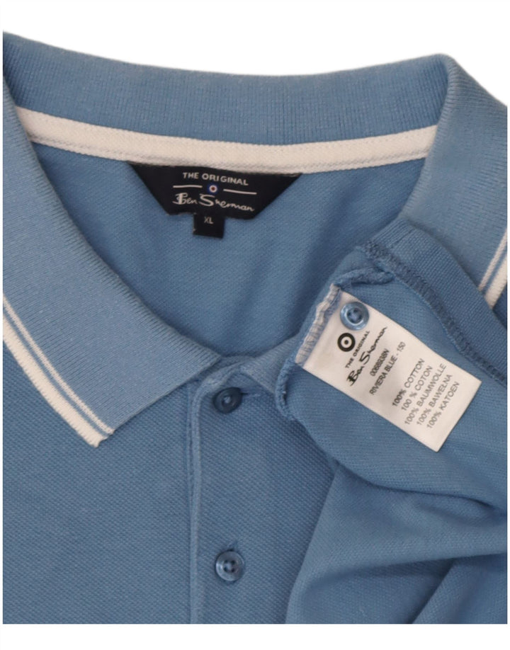 Tricou polo pentru bărbați Ben Sherman XL, bumbac albastru