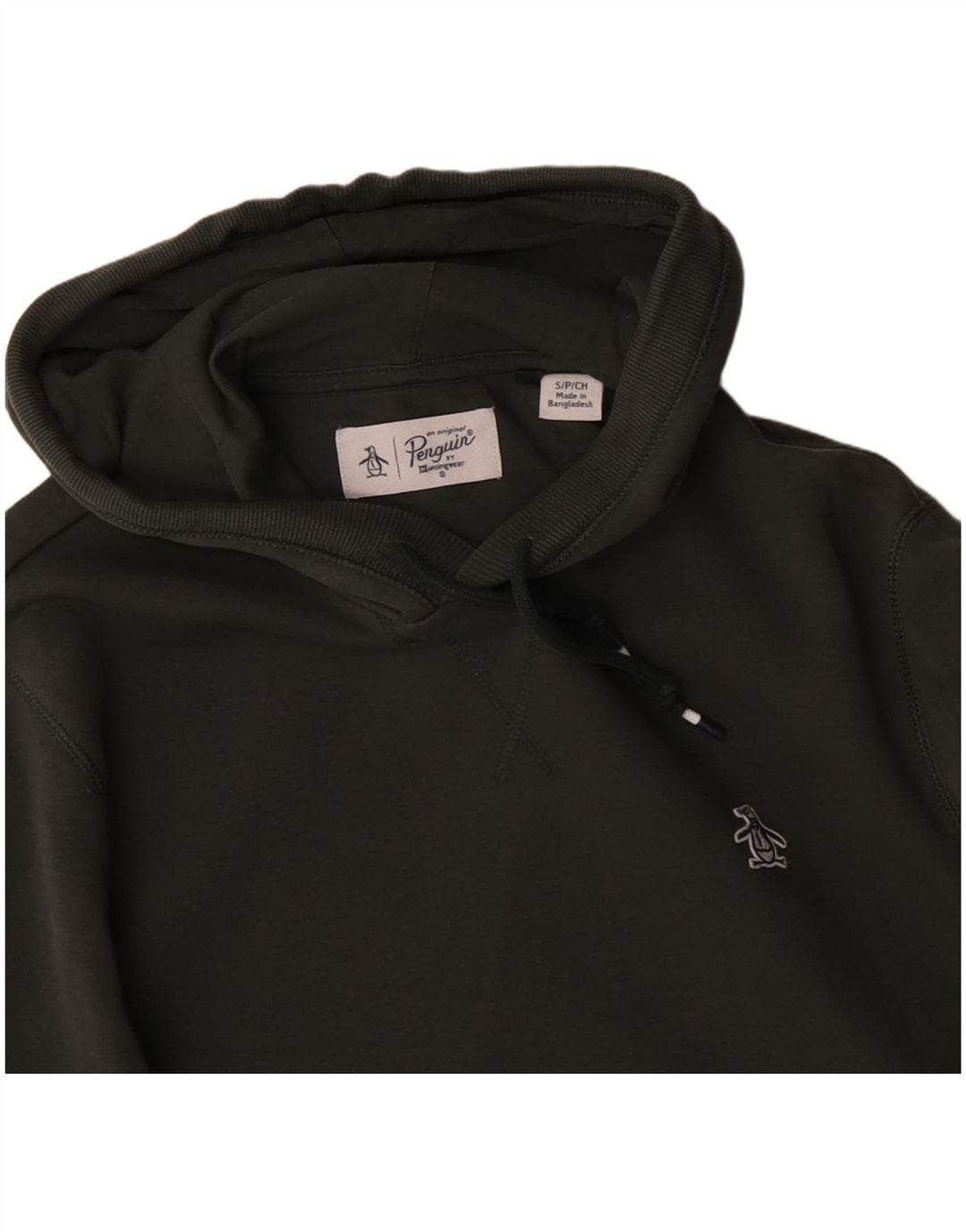 PENGUIN Pulover cu glugă pentru bărbați din bumbac verde mic