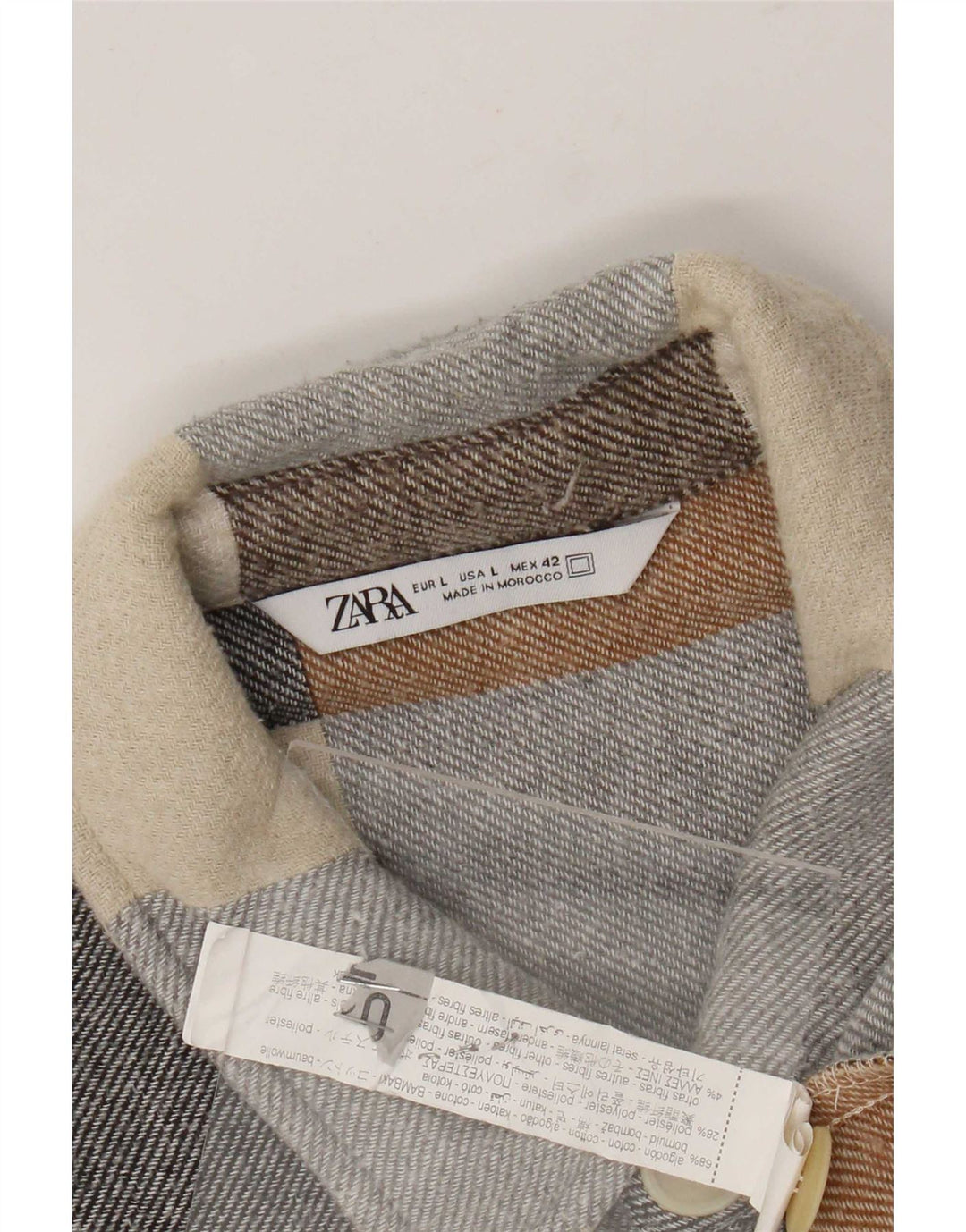 Cămașă de flanel pentru bărbați Zara, mare, multicoloră, din bumbac