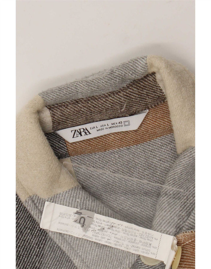 Cămașă de flanel pentru bărbați Zara, mare, multicoloră, din bumbac