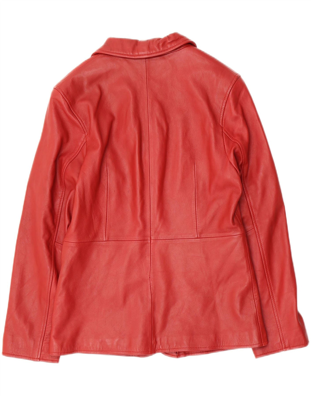 B.YOUNG Womens 3 Button Leather Blazer Jacket UK 14 Large Red Leather