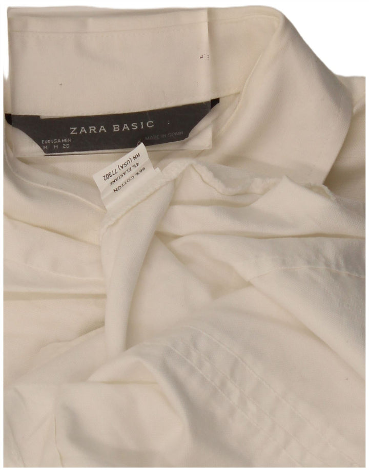 Cămașă ZARA pentru femei UK 12 Medium Off White Bumbac