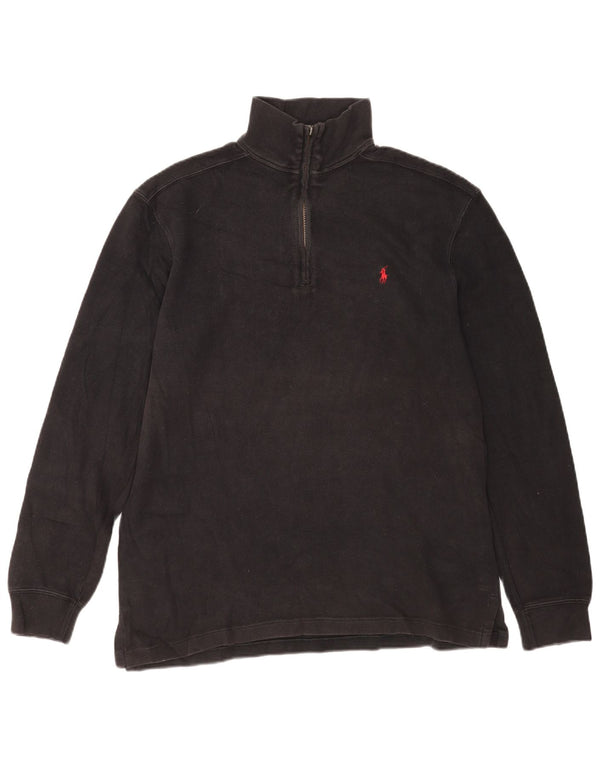 Polo Ralph Lauren Top cu fermoar cu mânecă lungă, negru mediu