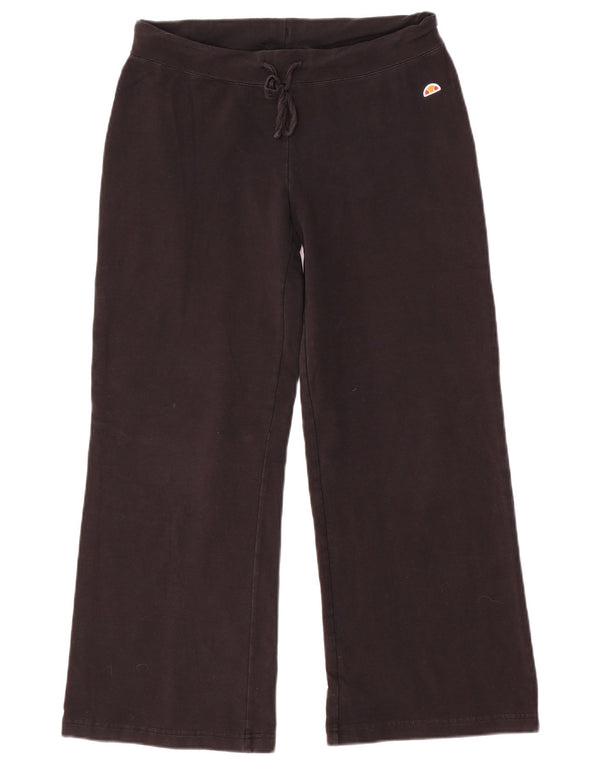 Pantaloni de trening Ellesse pentru femei cu picioare largi UK 12 bumbac mediu negru