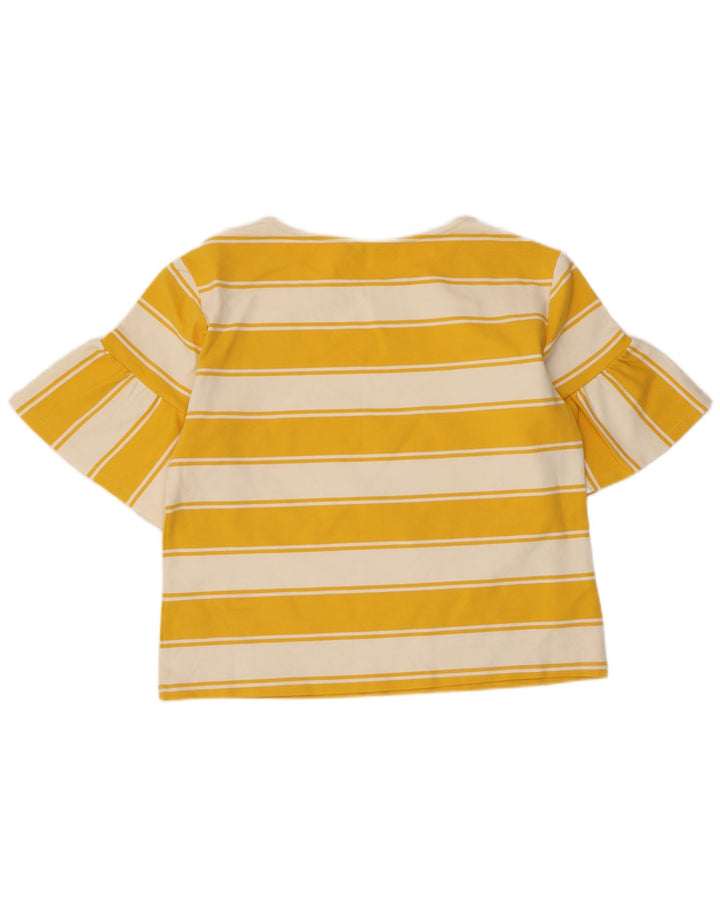 Crop Top pentru femei Marks & Spencer UK 14 mare, bumbac cu dungi galbene