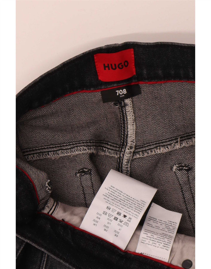 Blugi slim pentru bărbați Hugo Boss W33 L29 bumbac negru