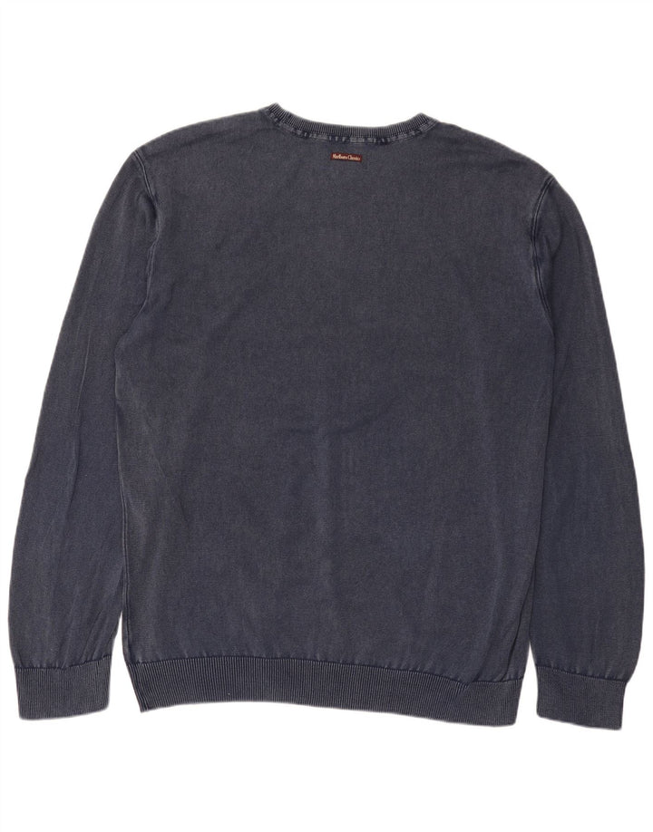 Pulover Marlboro Classics pentru bărbați, cu gât crew, 3XL, bleumarin