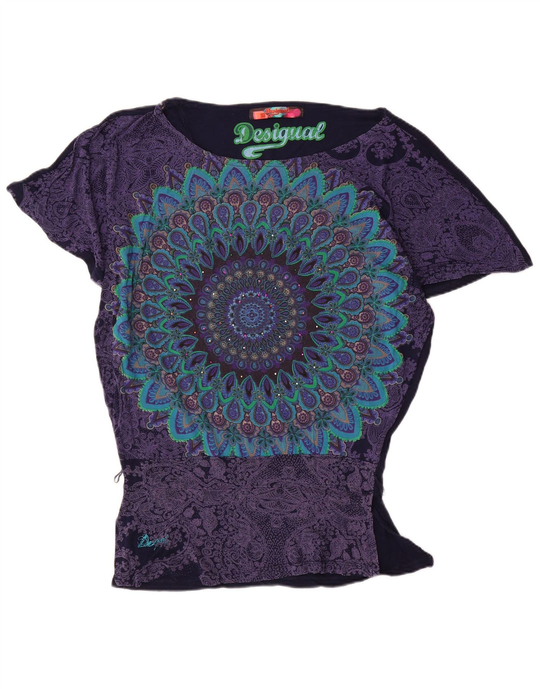 Bluză Desigual pentru femei Batwing Top UK 10 Small Bleumarin Viscoză