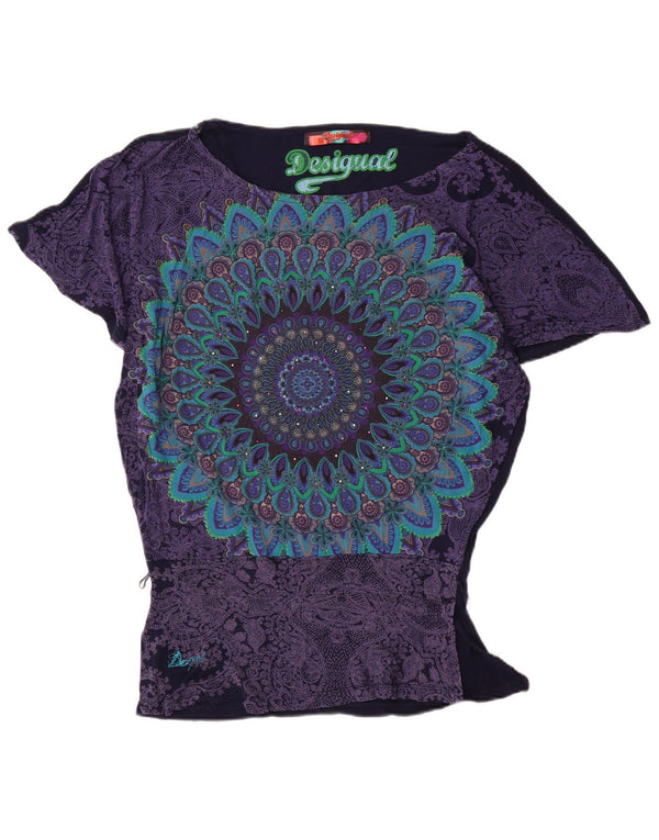 Bluză Desigual pentru femei Batwing Top UK 10 Small Bleumarin Viscoză