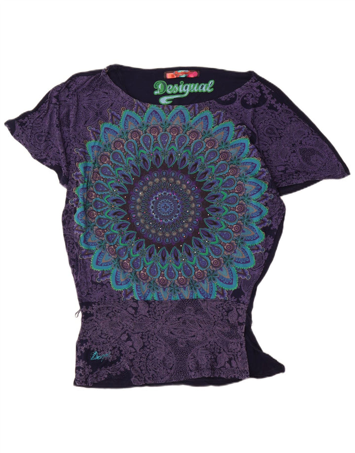 Bluză Desigual pentru femei Batwing Top UK 10 Small Bleumarin Viscoză