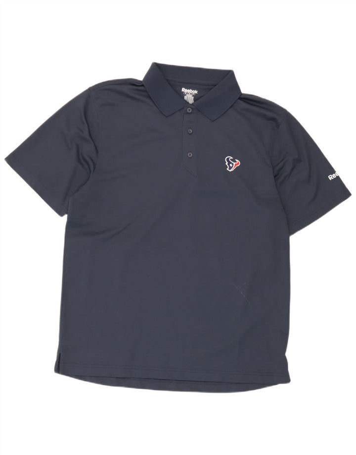 Tricou polo Reebok Houston Texans pentru bărbați, poliester mediu bleumarin