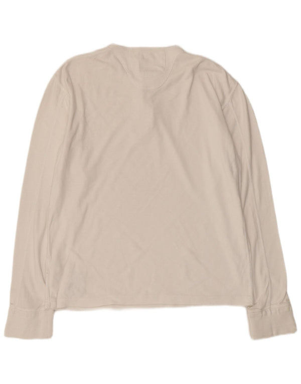 Superdry Henley Top pentru bărbați cu mânecă lungă XL, bumbac alb