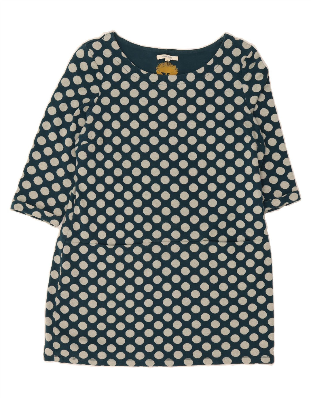 WHITE STUFF Womens 3/4 Sleeve Shift Dress UK 16 Large  Green Polka Dot Vintage White Stuff and Second-Hand White Stuff from Messina Hembry 