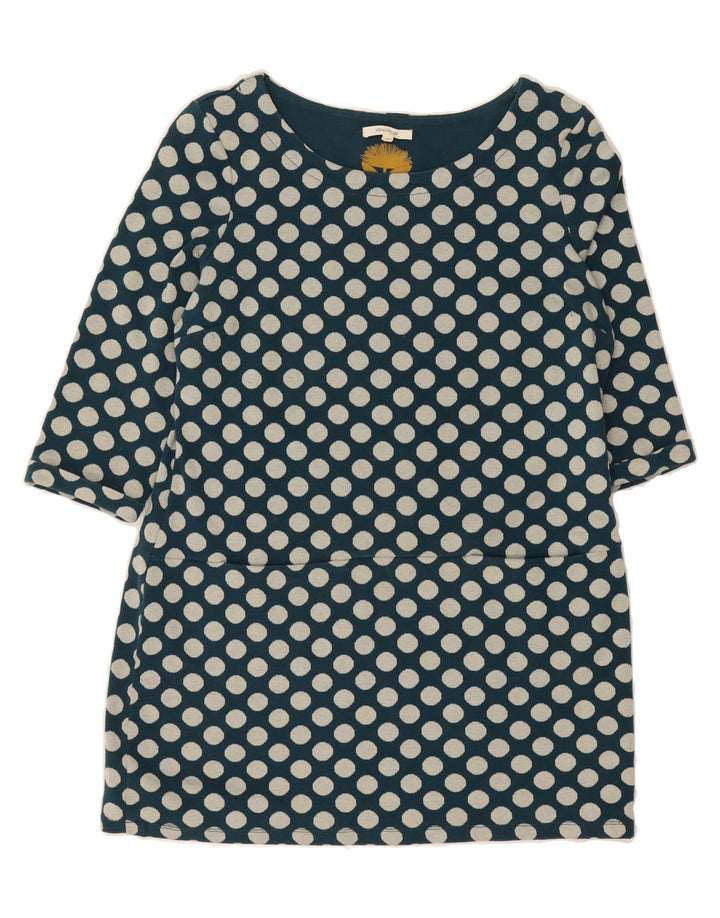 WHITE STUFF Womens 3/4 Sleeve Shift Dress UK 16 Large  Green Polka Dot Vintage White Stuff and Second-Hand White Stuff from Messina Hembry 