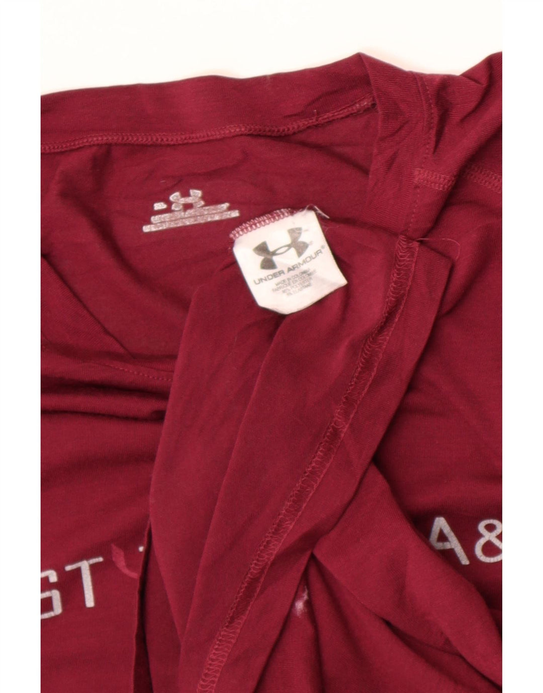 Top grafic pentru bărbați Under Armour cu mânecă lungă XL Bordeaux Poliester