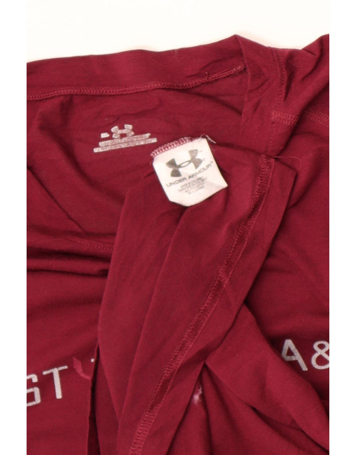 Top grafic pentru bărbați Under Armour cu mânecă lungă XL Bordeaux Poliester