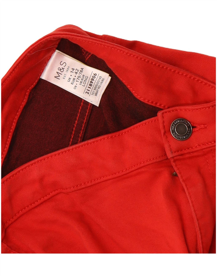 Pantaloni casual pentru femei Marks & Spencer UK 14 Medium W30 L31 Red