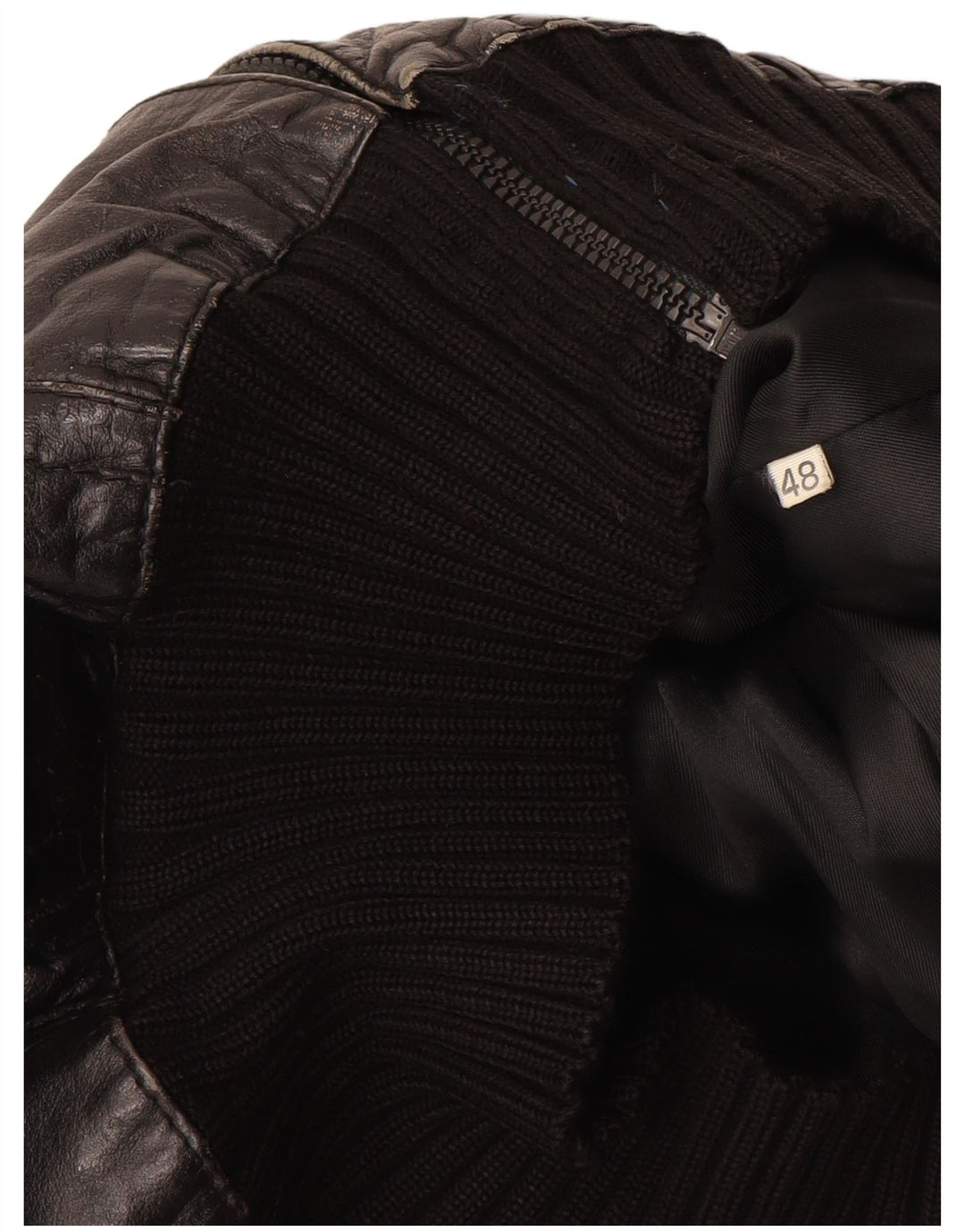 Geaca din piele vintage fete 11-12 ani XL negru