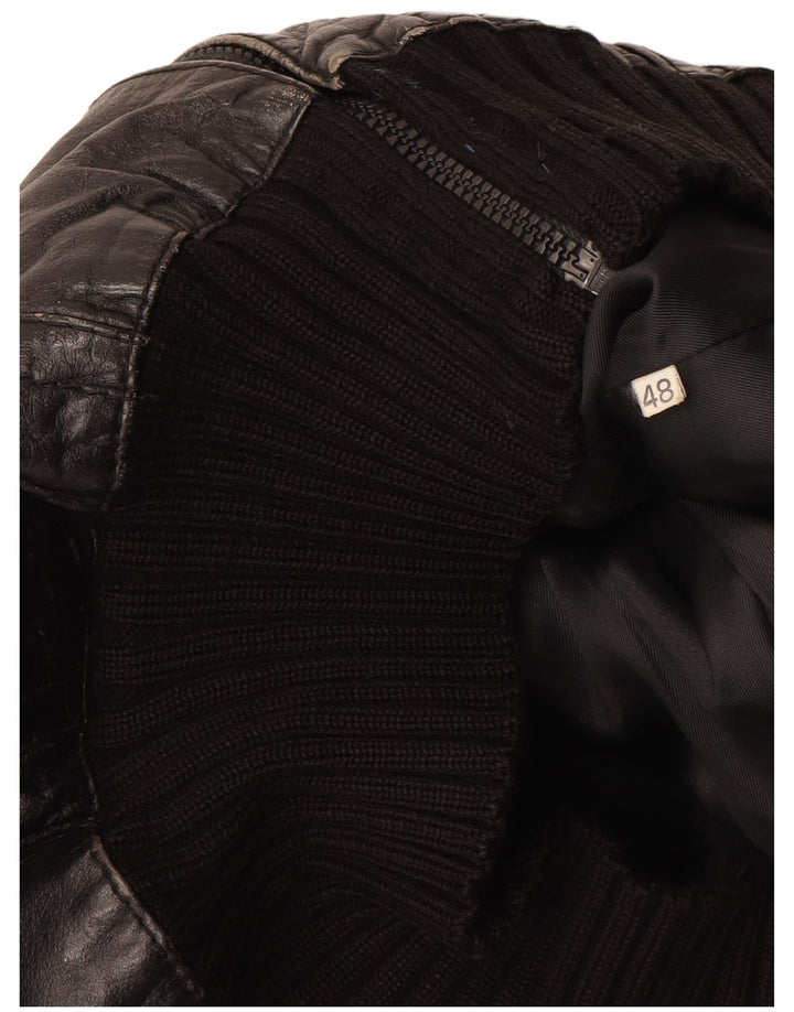 Geaca din piele vintage fete 11-12 ani XL negru