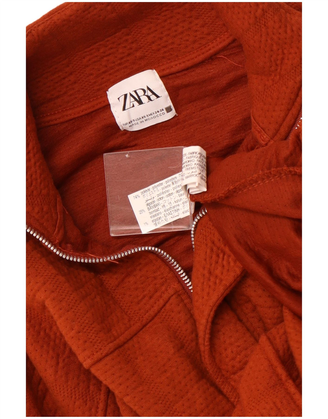 Jachetă bomber supradimensionată pentru femei ZARA UK 6 XS poliester maro
