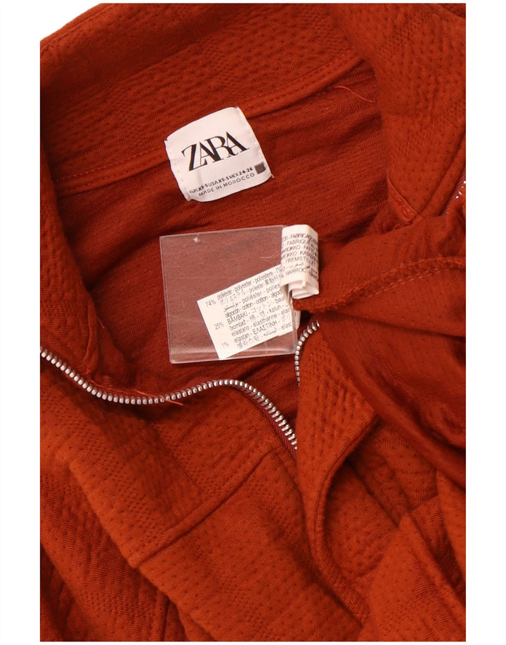 Jachetă bomber supradimensionată pentru femei ZARA UK 6 XS poliester maro