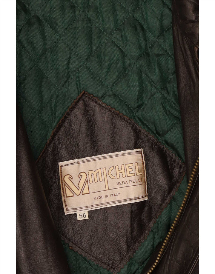 Geacă din piele vintage pentru bărbați IT 56 3XL maro