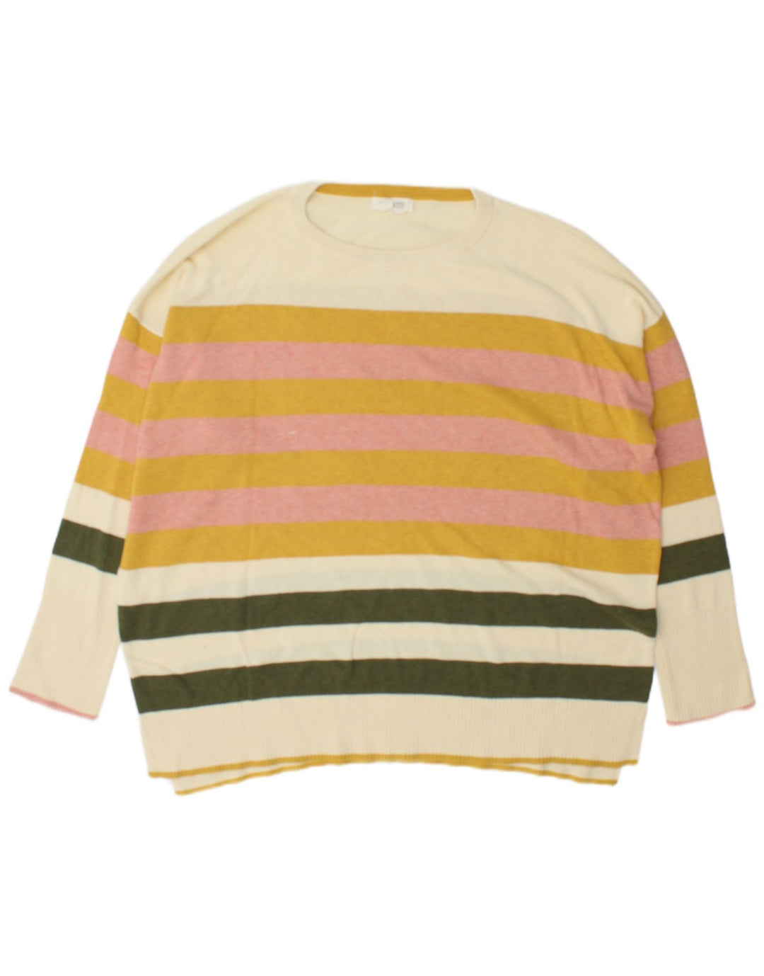 White Stuff Pulover pentru damă cu decolteu rotund UK 22 3XL, cu dungi multicolore