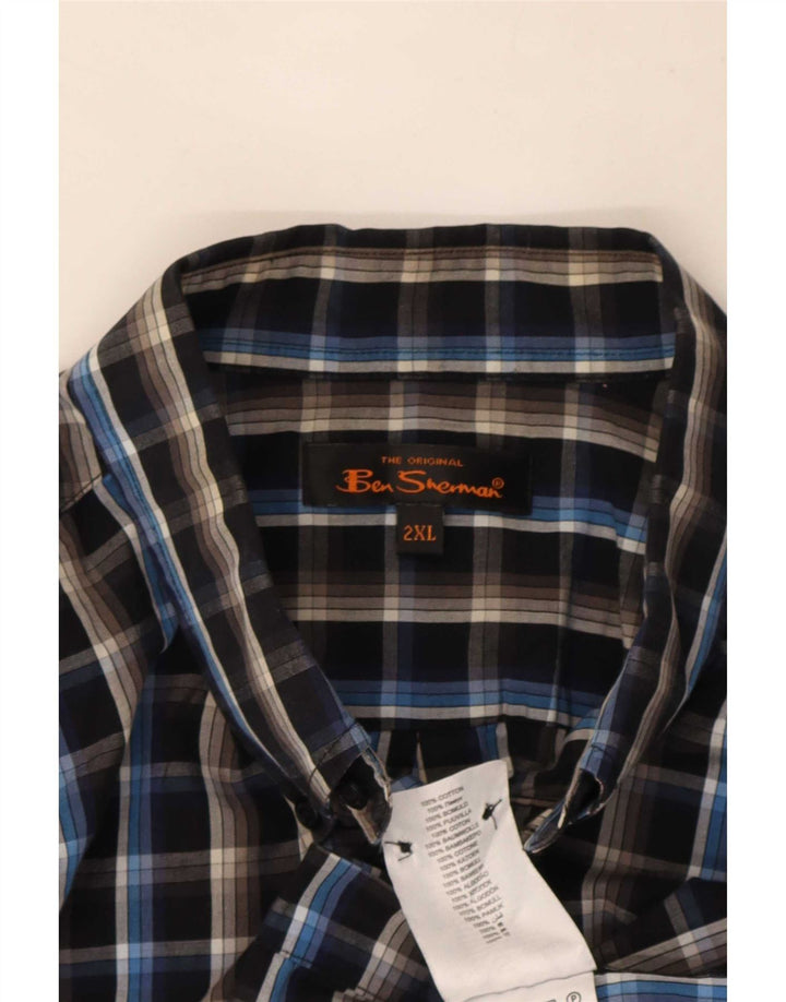 Cămașă pentru bărbați Ben Sherman 2XL, bumbac negru cu carouri