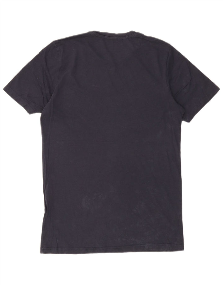 Tricou grafic Jack & Jones pentru bărbați Top mediu din bumbac bleumarin