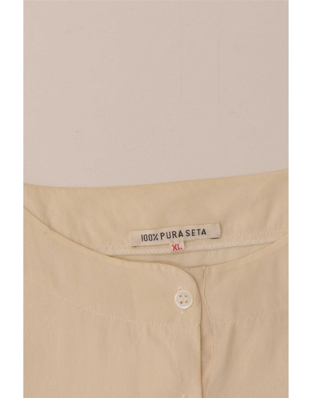 Bluză Vintage pentru femei UK 18 XL Bej Mătase