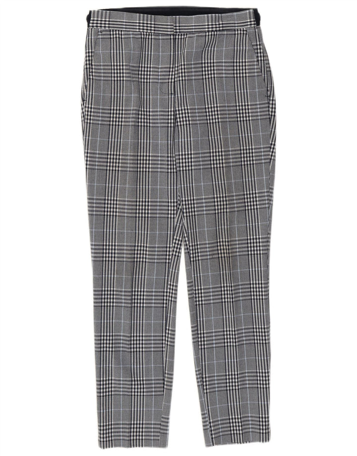 Pantaloni tăiați pentru femei Zara, subțiri, L26 L26, poliester cu carouri bleumarin