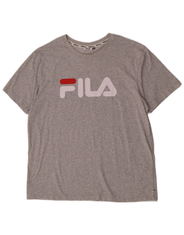 Tricou cu grafică pentru bărbați Fila Top 2XL Gri bumbac cu pete
