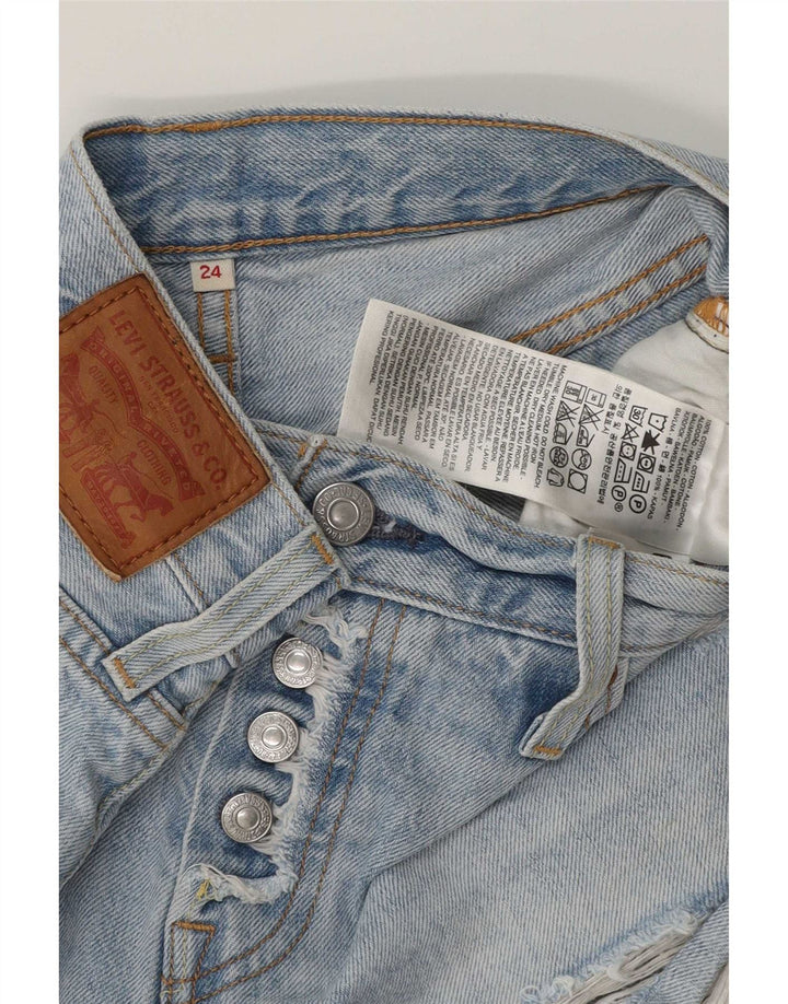 Pantaloni scurți Levi's din denim distressed W24 XS Bumbac albastru