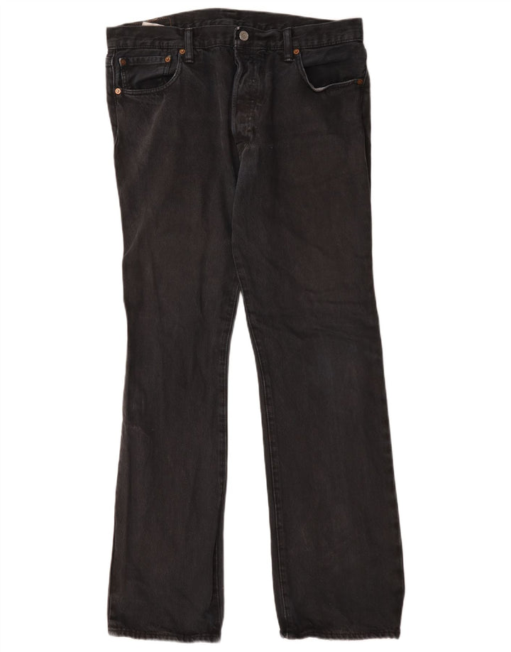 Blugi drepti pentru bărbați LEVI'S W34 L32 bumbac negru
