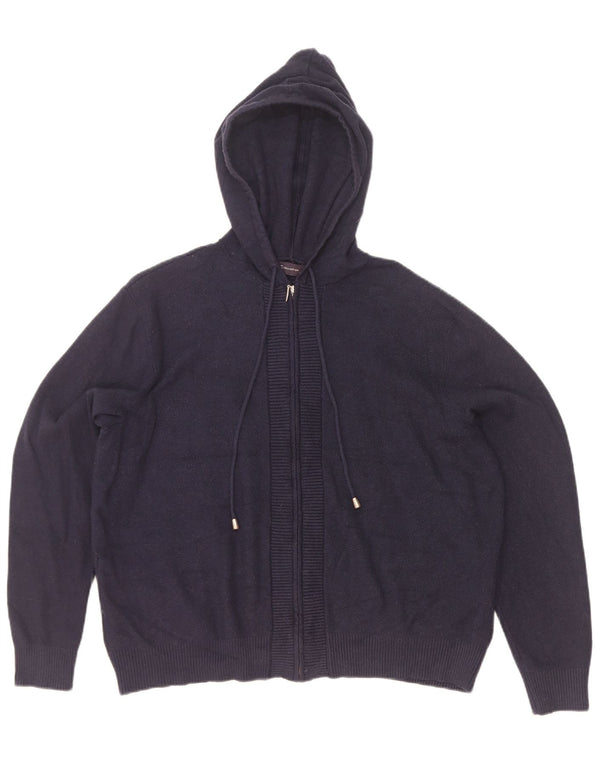 Pulover cardigan cu glugă pentru femei Marks & Spencer UK 16 mare bleumarin