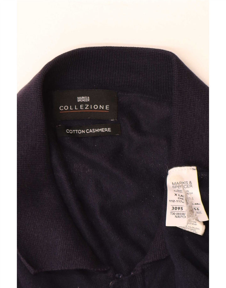 Pulover cardigan pentru bărbați Marks & Spencer XL, bumbac bleumarin