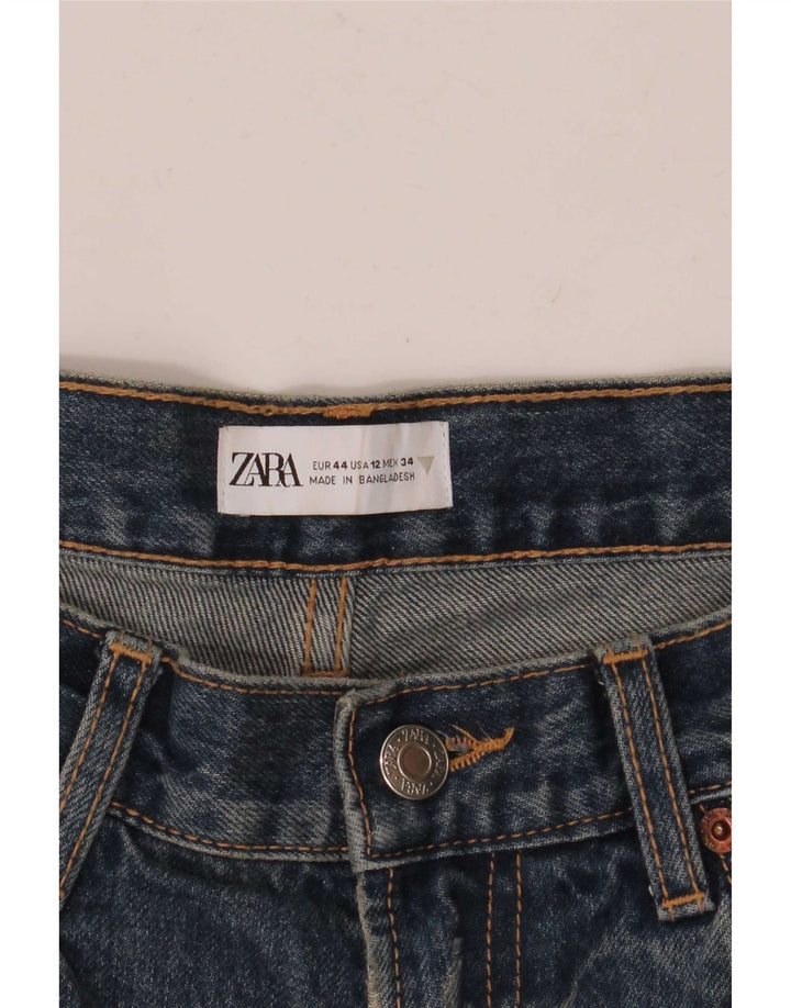 Blugi drepti pentru femei Zara EU 44 XL W34 L32 Albastru