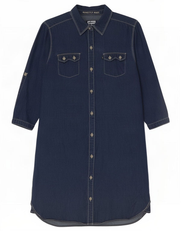 Levi's pentru fete rochie cămașă denim cu mâneci 3/4 13-14 ani XL bleumarin bumbac