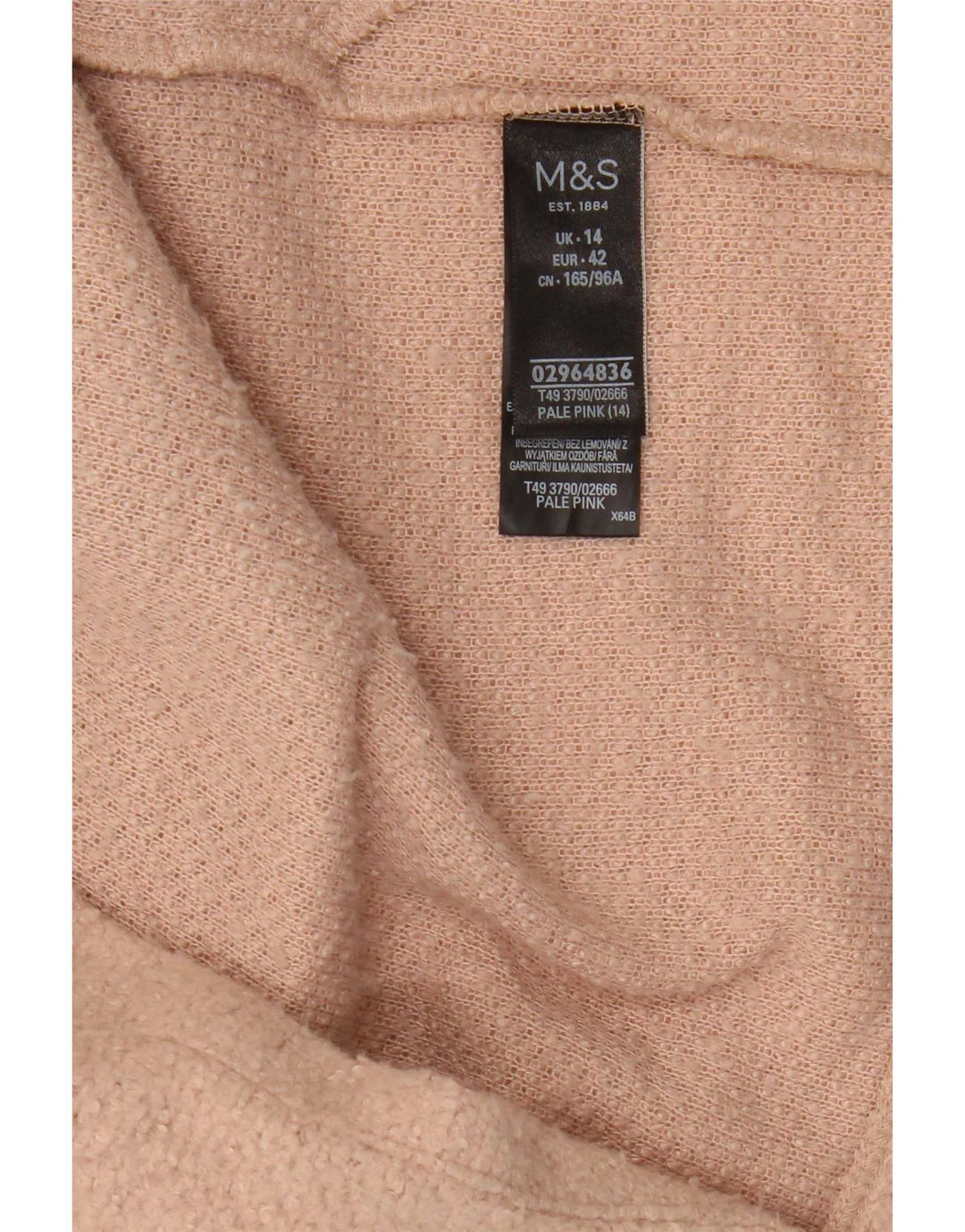 Palton deschis pentru femei Marks & Spencer UK 14, mare, roz, poliester