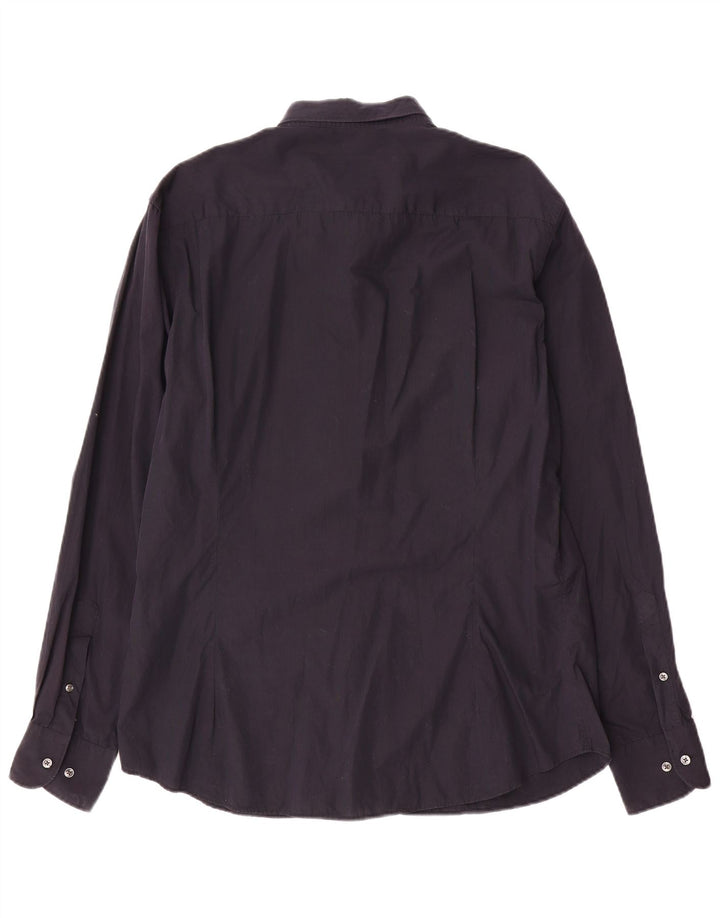 Cămașă pentru bărbați MASSIMO DUTTI Slim Fit XL Bumbac bleumarin